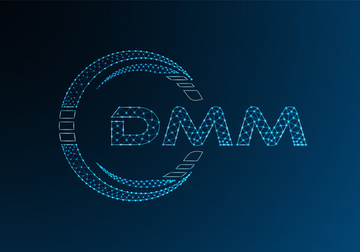 DMM low poly letter logo vector design. DMM lower poly logo design.