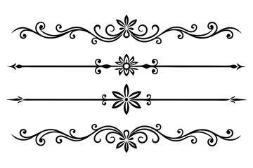 Elegant Black and White Ornate Divider Set