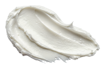 smear of white paste isolated on white or transparent png