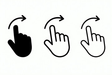 Obraz premium Swipe Gesture Icons Set – Touchscreen Hand Motions for UI/UX, Mobile App Navigation, and Interaction Design