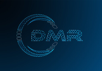 DMR low poly letter logo vector design. DMR lower poly logo design.