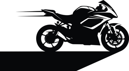 Obraz premium Speeding Motorcycle Silhouette
