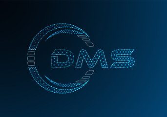 DMS low poly letter logo vector design. DMS lower poly logo design.