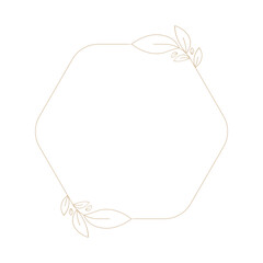 Vintage Frame Leaves Lines