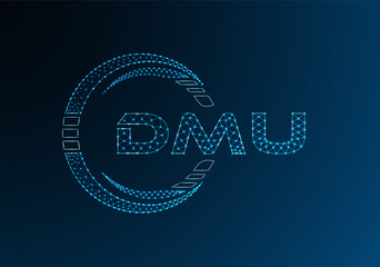DMU low poly letter logo vector design. DMU lower poly logo design.