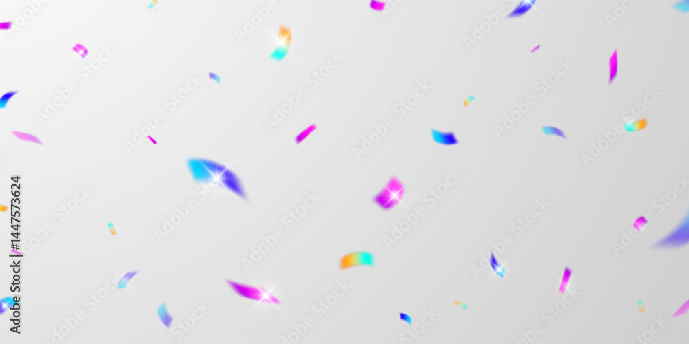 Wall mural light effect and zigzag ribbon falling from above on a beam of light, tinsel vector