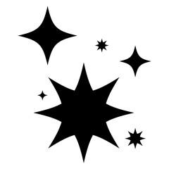 AI sparkling icon, star decoration symbol for button UI banner vector illustration