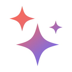 AI sparkling icon, star decoration symbol for button UI banner vector illustration