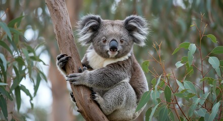 Koala on Tree Branch
