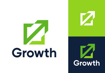 arrow with square logo. tech digital growth finance icon vector design