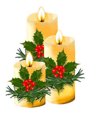 クリスマスキャンドル（3本）