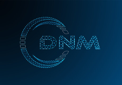 DNM low poly letter logo vector design. DNM lower poly logo design.