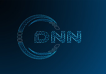 DNN low poly letter logo vector design. DNN lower poly logo design.