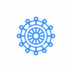ship wheel blue icon sign vector © Shahin
