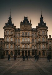 Fototapeta premium Large Building with Group of People