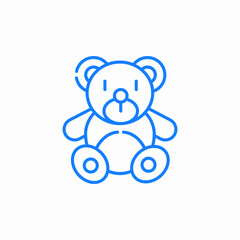 teddy bear toy blue icon sign vector