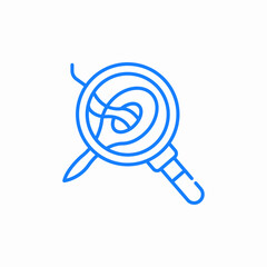 thread inspection blue icon sign vector