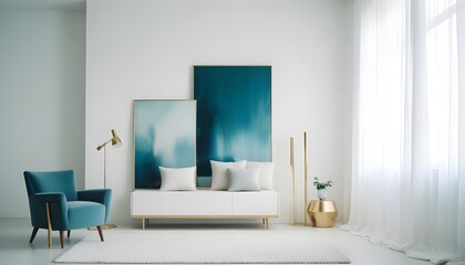 Photo interior modern design room 3d illustration