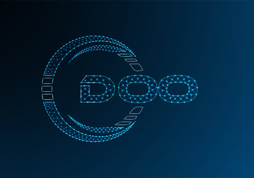 DOO low poly letter logo vector design. DOO lower poly logo design.