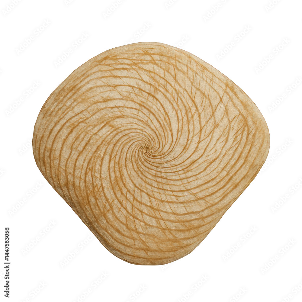 Poster captivating organic artistic object displaying an intricate spiraling surface texture in warm, natur