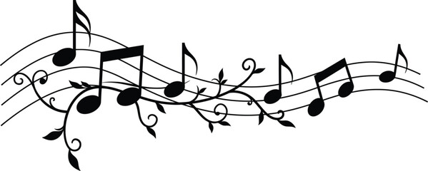 Growing Music Note Silhouette