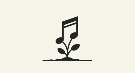Growing Music Note Silhouette