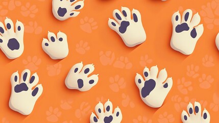 Fototapeta premium Charming Playful Ghosts with Adorable Paws Floating in a Whimsical Ethereal Atmosphere of Fun