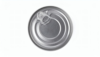 One Tin Can Isolated on White – Top View