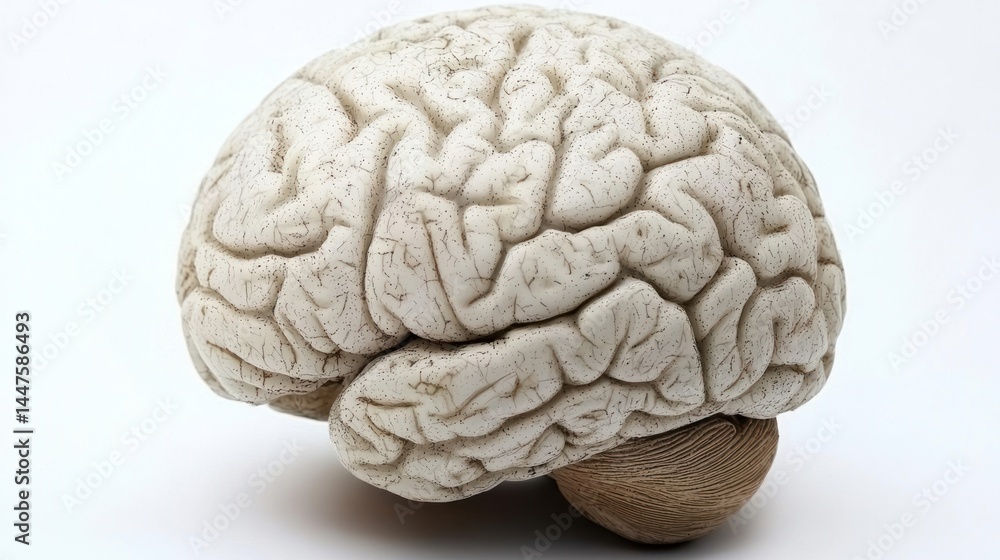 Poster brain function isolated on white background