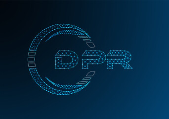 DPR low poly letter logo vector design. DPR lower poly logo design.