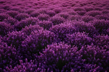 Obraz premium A vibrant field of lavender flowers in full bloom,