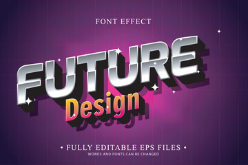 Futuristic 3D Editable Text Effect with Gradient Style for Digital Design