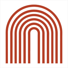 Obraz premium Retro Inspired Boho Illustration with Abstract Rainbow Accents for Sublimation and Wall Decor