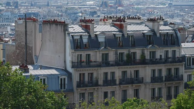 Parisian apartment building facade classic Urban city architecture