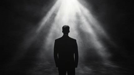 Shadow of a corporate leader with goals 