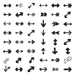 Arrows icon set vector, Arrow vector icon set in thin line style.