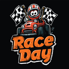 Race Day Vector Illustration – Running Event Clipart for T-Shirts & Sublimation
