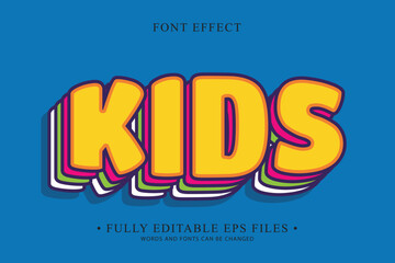 Bold 90s Cartoon Font Effect – Editable Retro Text in EPS
