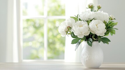 White Peonies Vase The Window