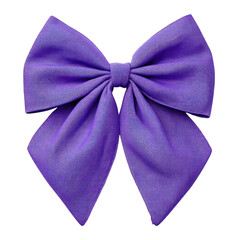 Purple fabric bow with elegant texture and soft folds, perfect for decoration or gift wrapping with charming look