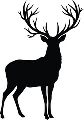 Black and White Deer Silhouette Vector
