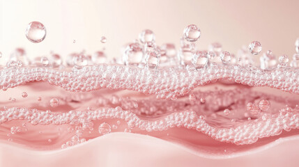 hydrated skin layers, premium skincare advertisements. a sense of skin health. 3D cross-section illustration of skin layers, showing hydration, collagen, and elasticity.