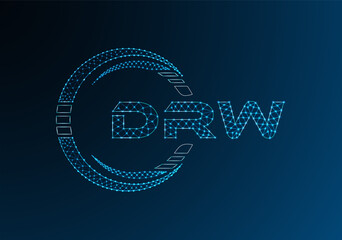 DRW low poly letter logo vector design. DRW lower poly logo design.