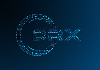 DRX low poly letter logo vector design. DRX lower poly logo design.