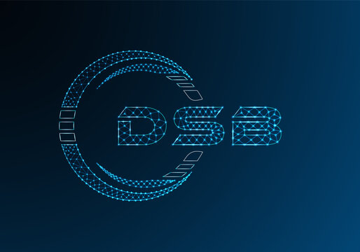 DSB low poly letter logo vector design. DSB lower poly logo design.