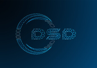 DSD low poly letter logo vector design. DSD lower poly logo design.