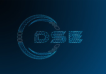 DSE low poly letter logo vector design. DSE lower poly logo design.