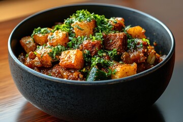 Hearty stew matched with bold wine flavors