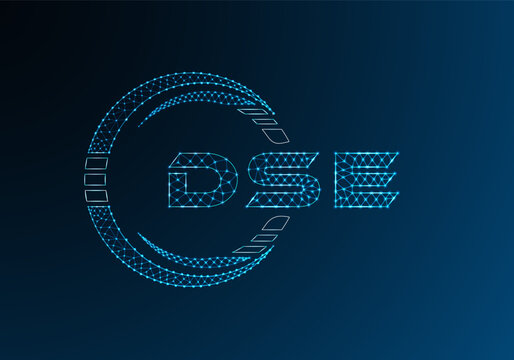 DSE low poly letter logo vector design. DSE lower poly logo design.