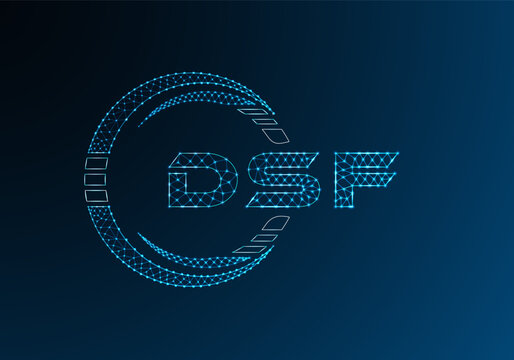 DSF low poly letter logo vector design. DSF lower poly logo design.